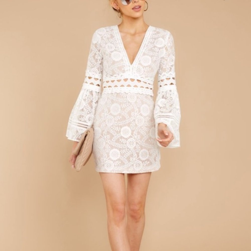 Clear Thoughts White Lace Dress MEDIUM / White